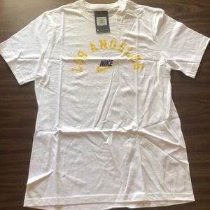 NIKE LA City Script White Tee Large NWT